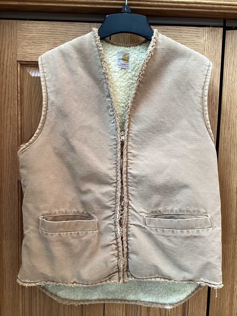 Vintage Carhartt Sherpa lined work vest. Men’s size Large Tall